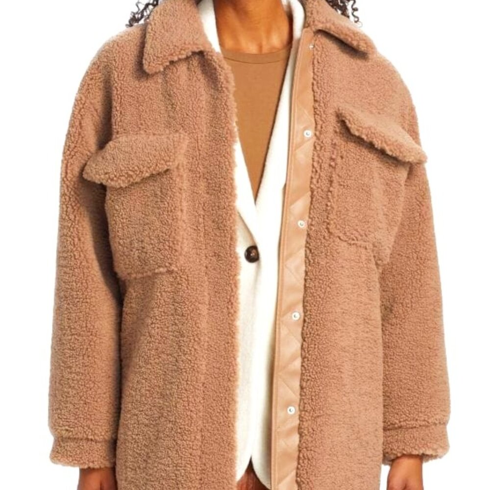Ena Pelly Carla Faux-Shearling Shacket NWT